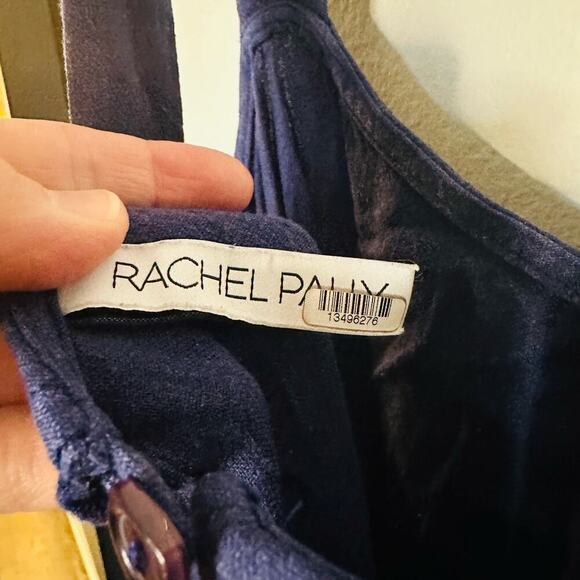 Rachel Pally Dark Blue Linen Alda Square Neck Wide Leg Flare Jumpsuit Size M - Picture 11 of 13